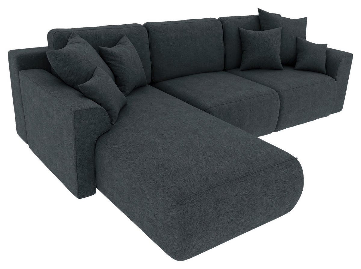 ECKSOFA in Lederlook Anthrazit  195/293 cm  - Chromfarben/Anthrazit, KONVENTIONELL, Kunststoff/Textil (195/293cm) - Carryhome