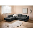 ECKSOFA in Webstoff Dunkelgrau  - Dunkelgrau/Schwarz, Design, Textil/Metall (235/280cm) - Hom`in