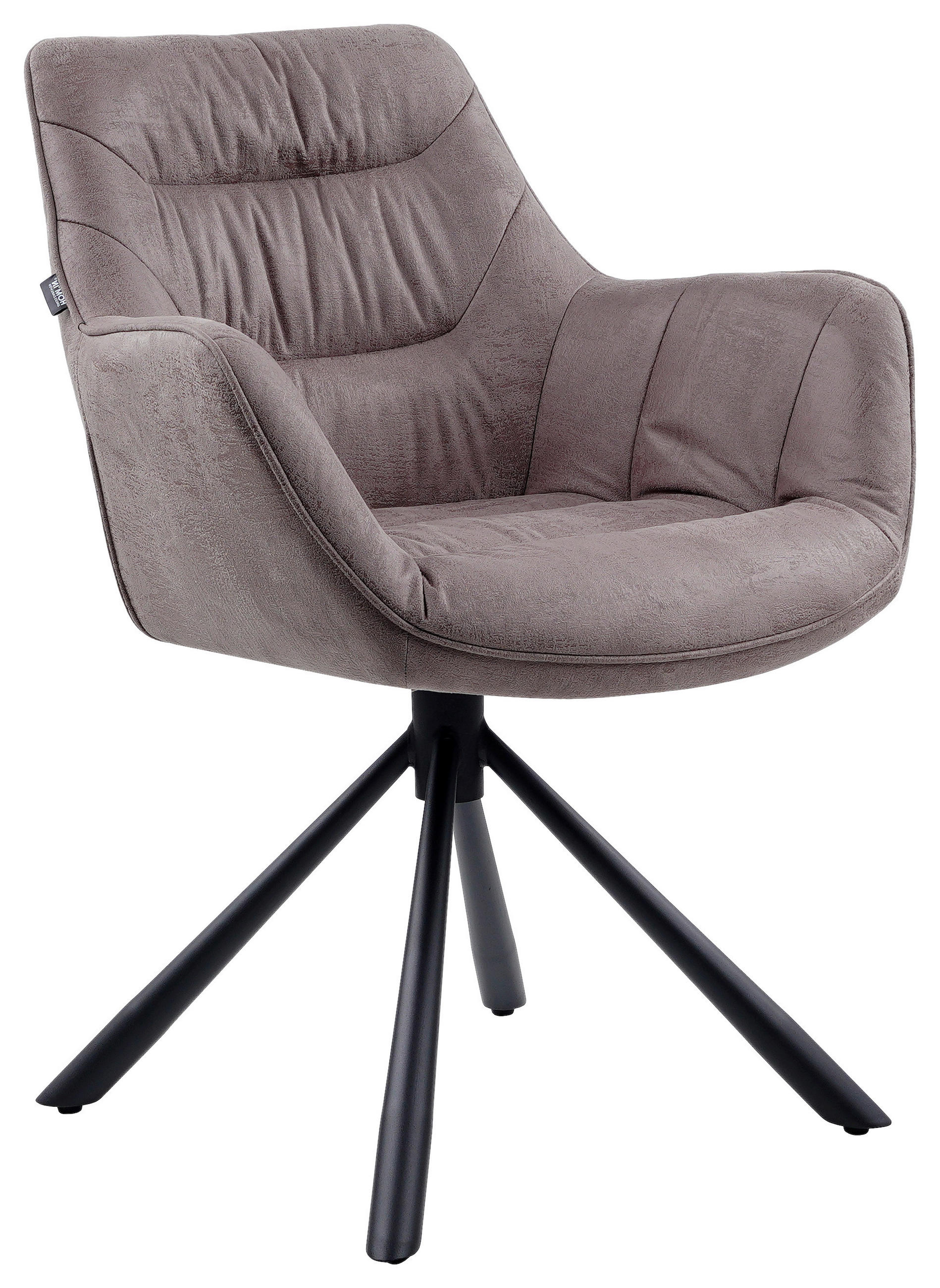 ARMLEHNSTUHL  in Eisen Struktur  - Taupe/Schwarz, Design, Textil/Metall (62/83,5/63cm) - Hom`in