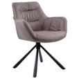 ARMLEHNSTUHL  Stoffauswahl, Typenauswahl, Sitzfläche 360° drehbar Struktur  - Taupe/Schwarz, Design, Textil/Metall (62/83,5/63cm) - Hom`in