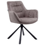 ARMLEHNSTUHL  Stoffauswahl, Typenauswahl, Sitzfläche 360° drehbar Struktur  - Taupe/Schwarz, Design, Textil/Metall (62/83,5/63cm) - Hom`in