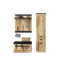 GARDEROBE 4-teilig  in 164/201/43 cm  - Anthrazit/Naturfarben, Design, Holzwerkstoff/Textil (164/201/43cm) - Modante