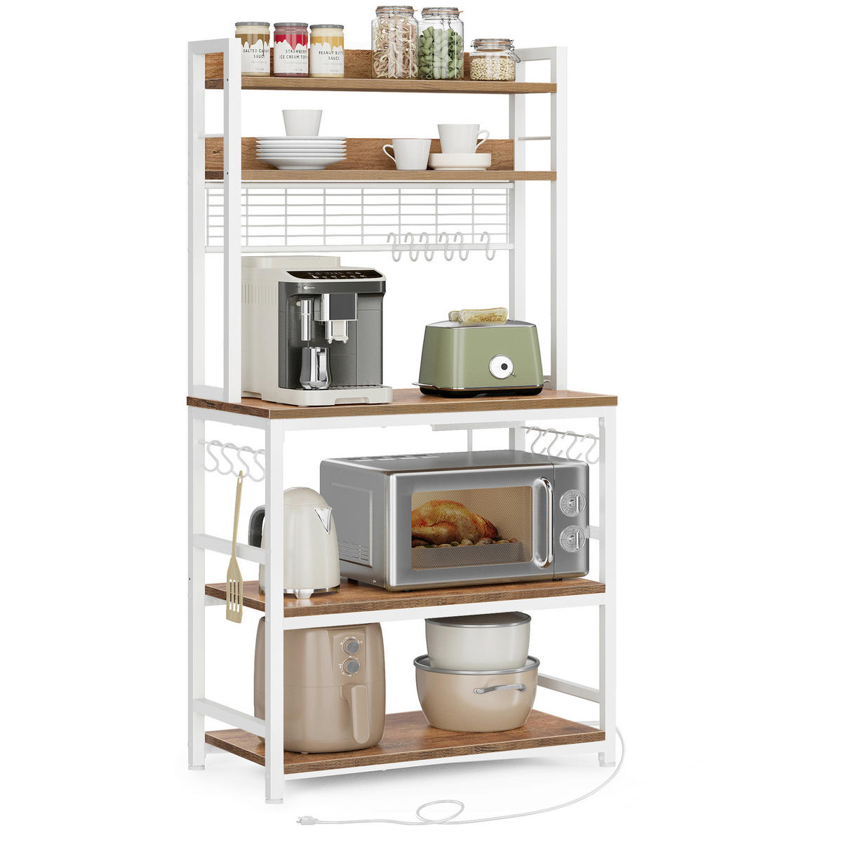 REGAL  80/170/40 cm Braun, Weiß  - Braun/Weiß, Trend, Holzwerkstoff/Metall (80/170/40cm) - MID.YOU