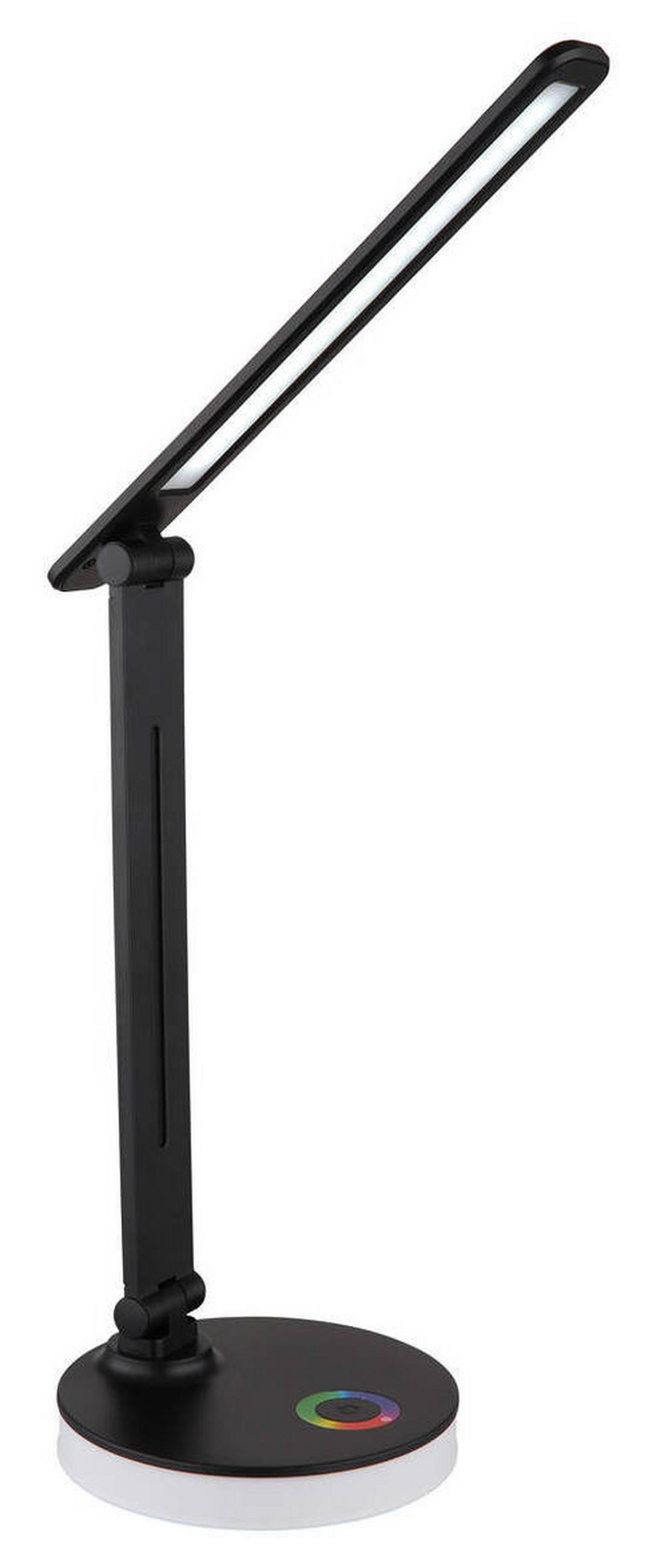 LED-SCHREIBTISCHLEUCHTE - Opal/Schwarz, Design, Kunststoff (28/15/50cm) - Globo