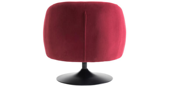 SESSEL Samt Dunkelrot - Schwarz/Dunkelrot, Design, Textil/Metall (79/65/83cm) - Carryhome