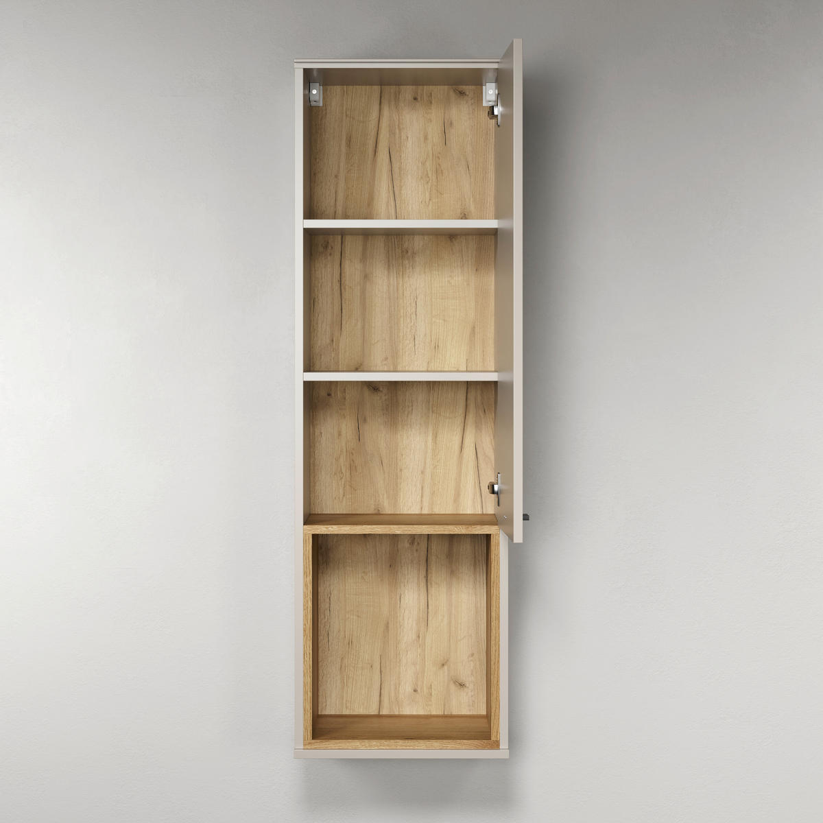 HÄNGEVITRINE in Eichefarben, Kaschmir   - Kaschmir/Eichefarben, Basics, Holzwerkstoff/Metall (40/130/37cm) - MID.YOU