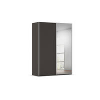 SCHWEBETÜRENSCHRANK 162/223/69 cm,  in Graphitfarben, Alufarben, 2 Tür(en)  - Alufarben/Graphitfarben, Basics, Glas/Holzwerkstoff (162/223/69cm) - Rauch Möbel