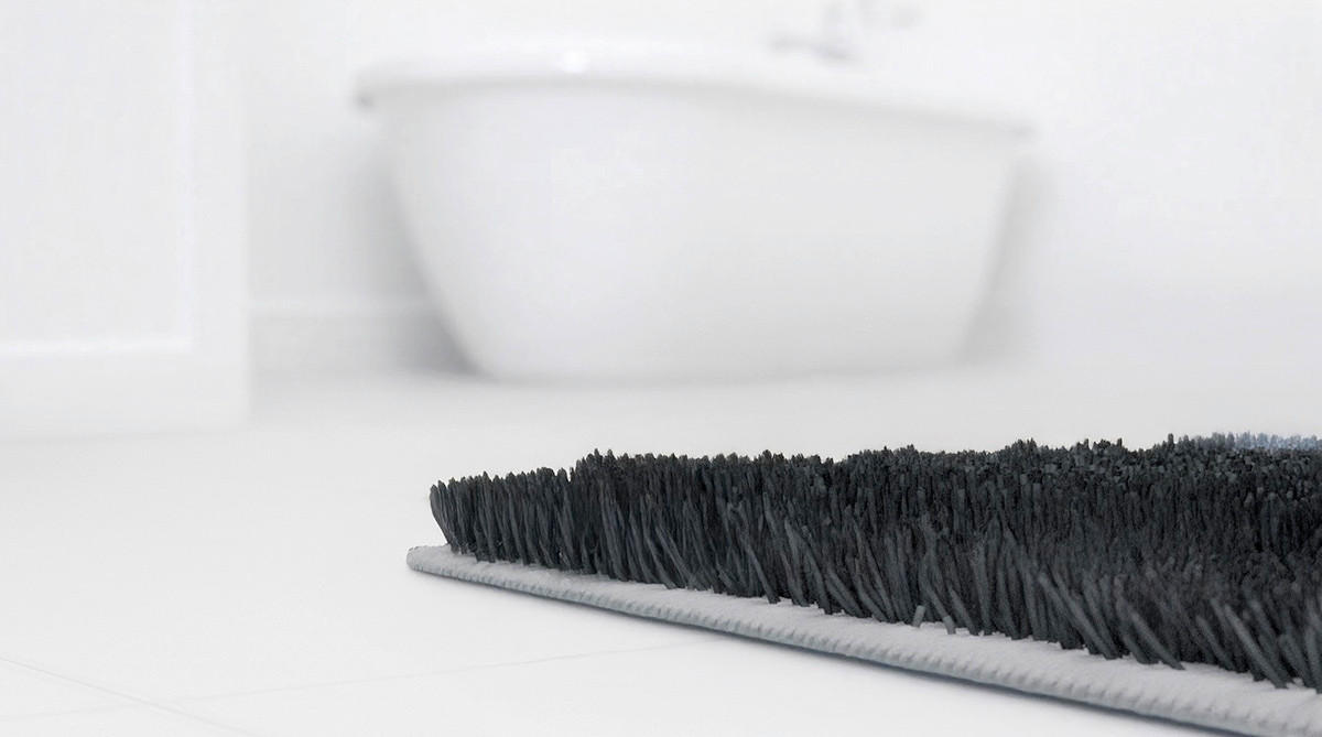 BADEMATTE Blau 60/90 cm  - Blau, Design, Kunststoff/Textil (60/90cm) - Grund