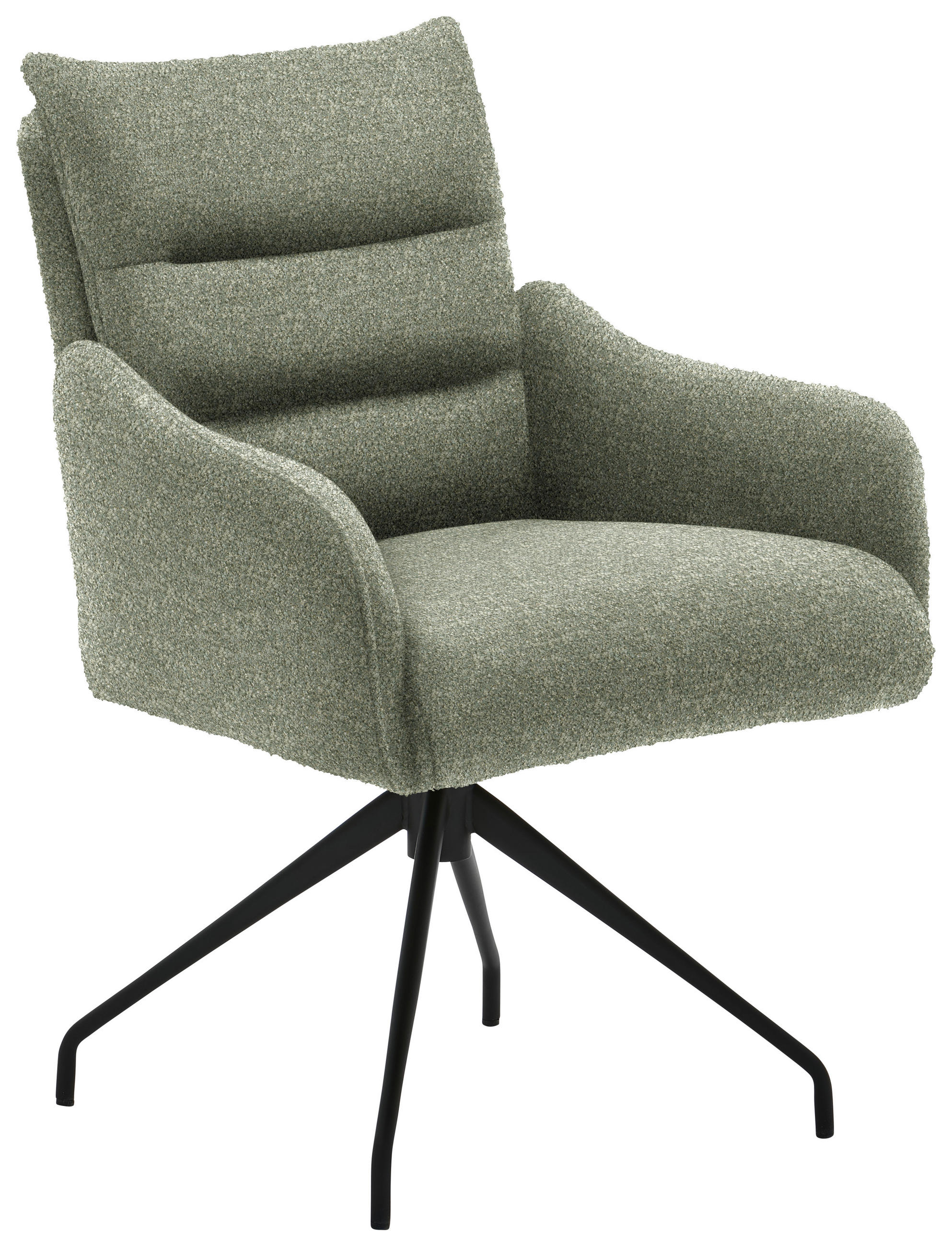 ARMLEHNSTUHL Teddystoff - Schwarz/Grün, Design, Textil/Metall (62/86/68cm) - Welnova
