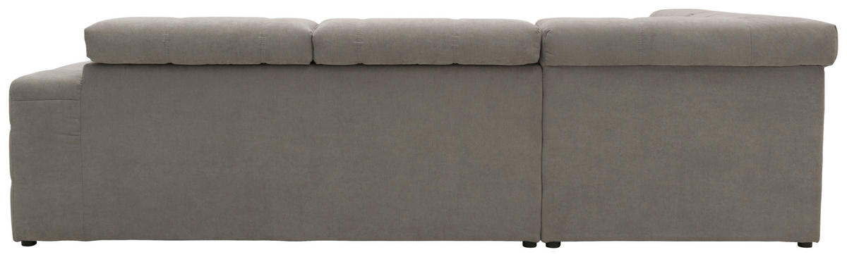 ECKSOFA Silberfarben Mikrofaser  - Silberfarben/Schwarz, Design, Kunststoff/Textil (228/275cm) - MID.YOU
