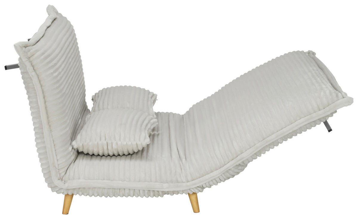 SCHLAFSOFA Cord Weiß  - Walnussfarben/Weiß, MODERN, Holz/Textil (92/216/87/26/150cm) - Livetastic