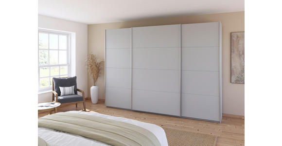 SCHWEBETÜRENSCHRANK  in Seidengrau  - Seidengrau/Alufarben, KONVENTIONELL, Holzwerkstoff/Metall (315/229/62cm) - Xora