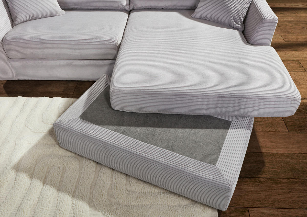 HÖRNSOFFA i manchester ljusgrå  - ljusgrå/svart, Klassisk, textil/plast (234/170cm) - MID.YOU