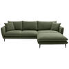 ECKSOFA Grün Webstoff  - Schwarz/Grün, KONVENTIONELL, Textil/Metall (304/196cm) - Hom`in