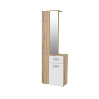 PREDSOBLJE  bijela, hrast Sonoma  - bijela/hrast Sonoma, Design, drvni materijal (64,2/196/34,1cm) - Carryhome