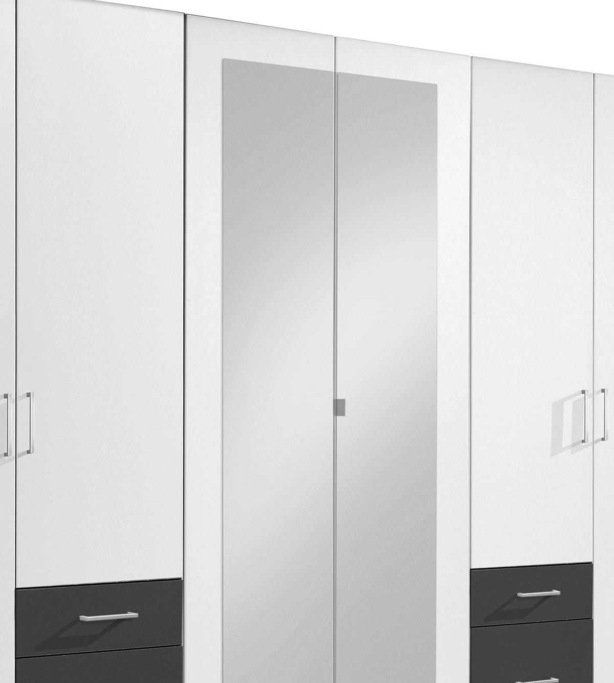 DREHTÜRENSCHRANK 270/210/58 cm 6-türig  - Silberfarben/Graphitfarben, Design, Glas/Holzwerkstoff (270/210/58cm) - MID.YOU