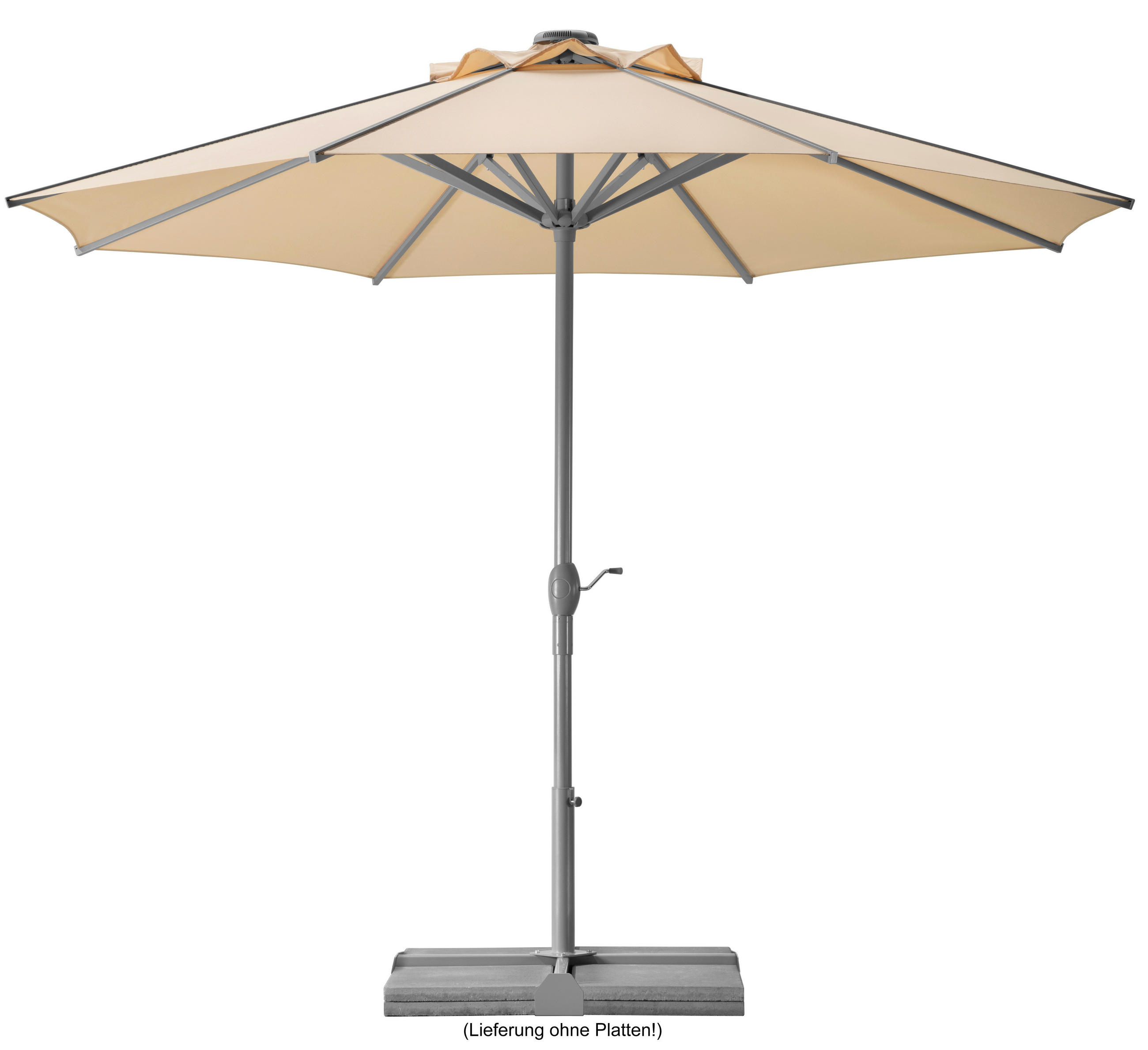 SONNENSCHIRM 350 cm Naturfarben  - Silberfarben/Naturfarben, Basics, Textil/Metall (350/275/350cm) - Schneider