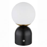 STOLNÍ LED LAMPA, dotykový stmívač, 12/21 cm  - černá/opál, Basics, kov/plast (12/21cm)