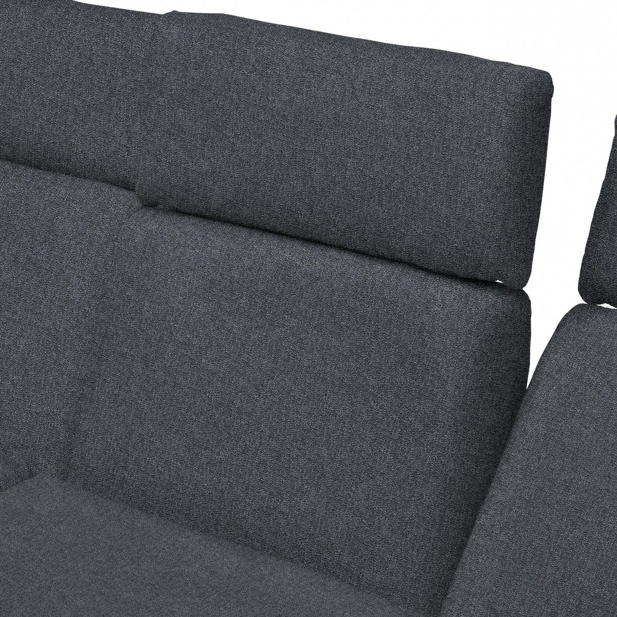 ECKSOFA Chenille, Flachgewebe Dunkelgrau  - Dunkelgrau/Schwarz, Design, Textil/Metall (270/239cm) - Koinor