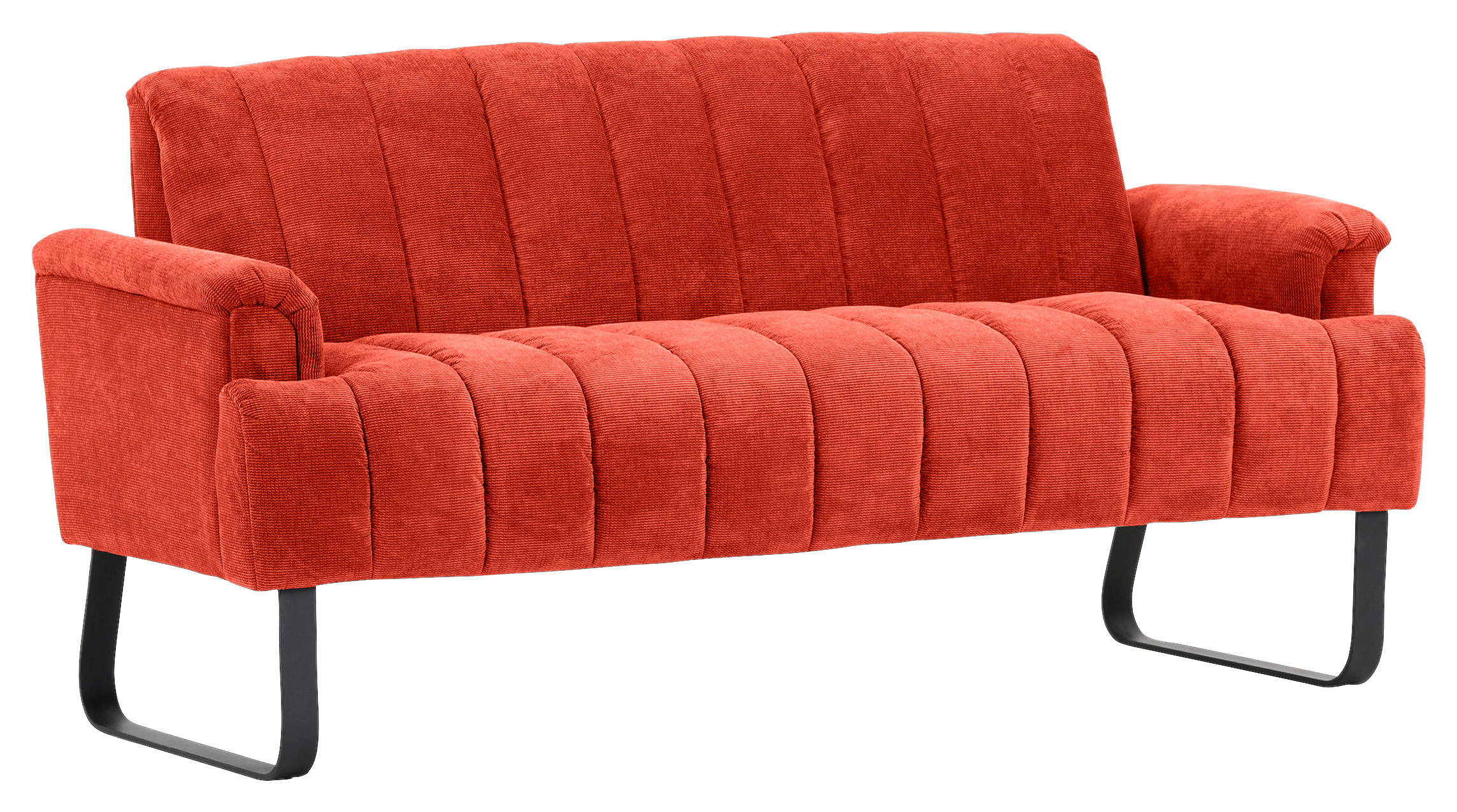 SITZBANK 175/89/75 cm Flachgewebe Schwarz, Rostfarben Metall  - Rostfarben/Schwarz, Design, Textil/Metall (175/89/75cm) - Novel