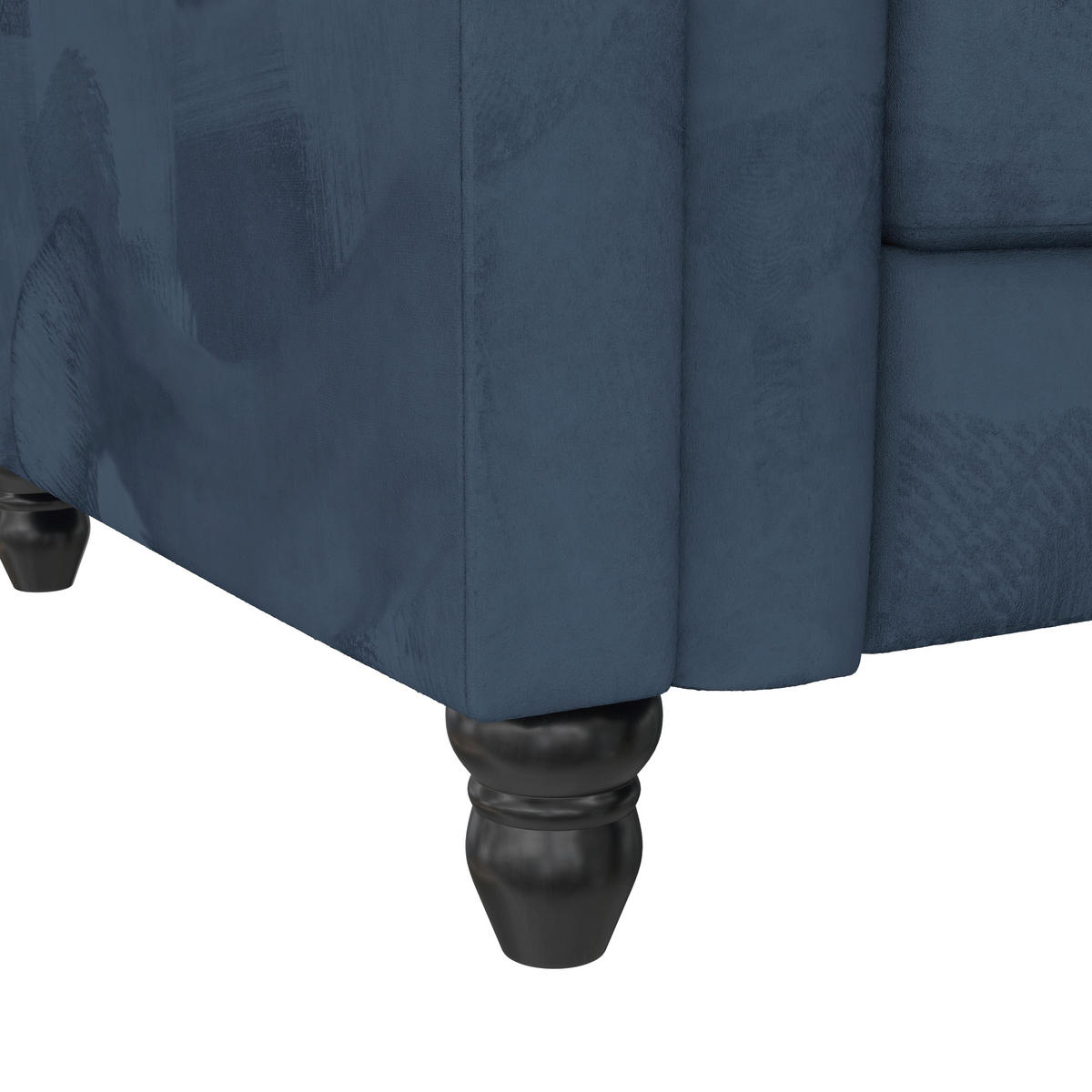 ECKSOFA FIRENZE in Velours Blau  - Blau/Schwarz, Basics, Holz/Textil (241/154cm) - Livetastic