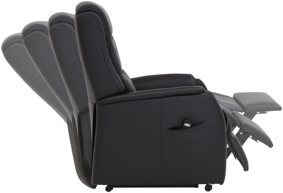 FERNSEHSESSEL in Dunkelbraun  - Dunkelbraun/Schwarz, Konventionell, Leder/Kunststoff (72/109/82cm) - Valdera