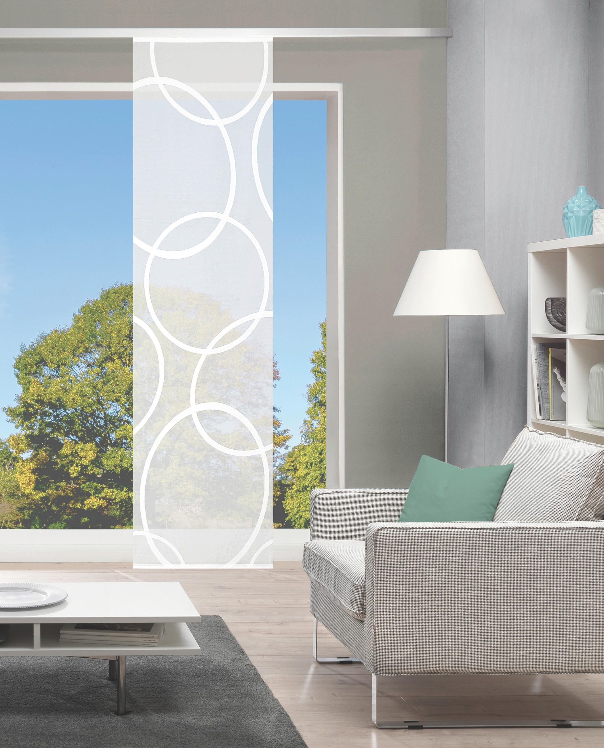 FLÄCHENVORHANG   halbtransparent   57/245 cm  - Weiß, Basics, Textil (57/245cm)