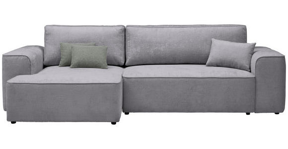 ECKSOFA in Plüsch Hellgrau - Blaugrau/Hellgrau, Design, Kunststoff/Textil (152/288cm) - Xora