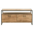 TV-ELEMENT 115/60/52 cm  - Eichefarben/Schwarz, Design, Holz/Metall (115/60/52cm) - Linea Natura
