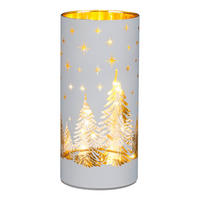LED SVJETILJKA DEKORATIVNA  - srebrne boje, Basics, staklo (7/7/15cm) - X-Mas