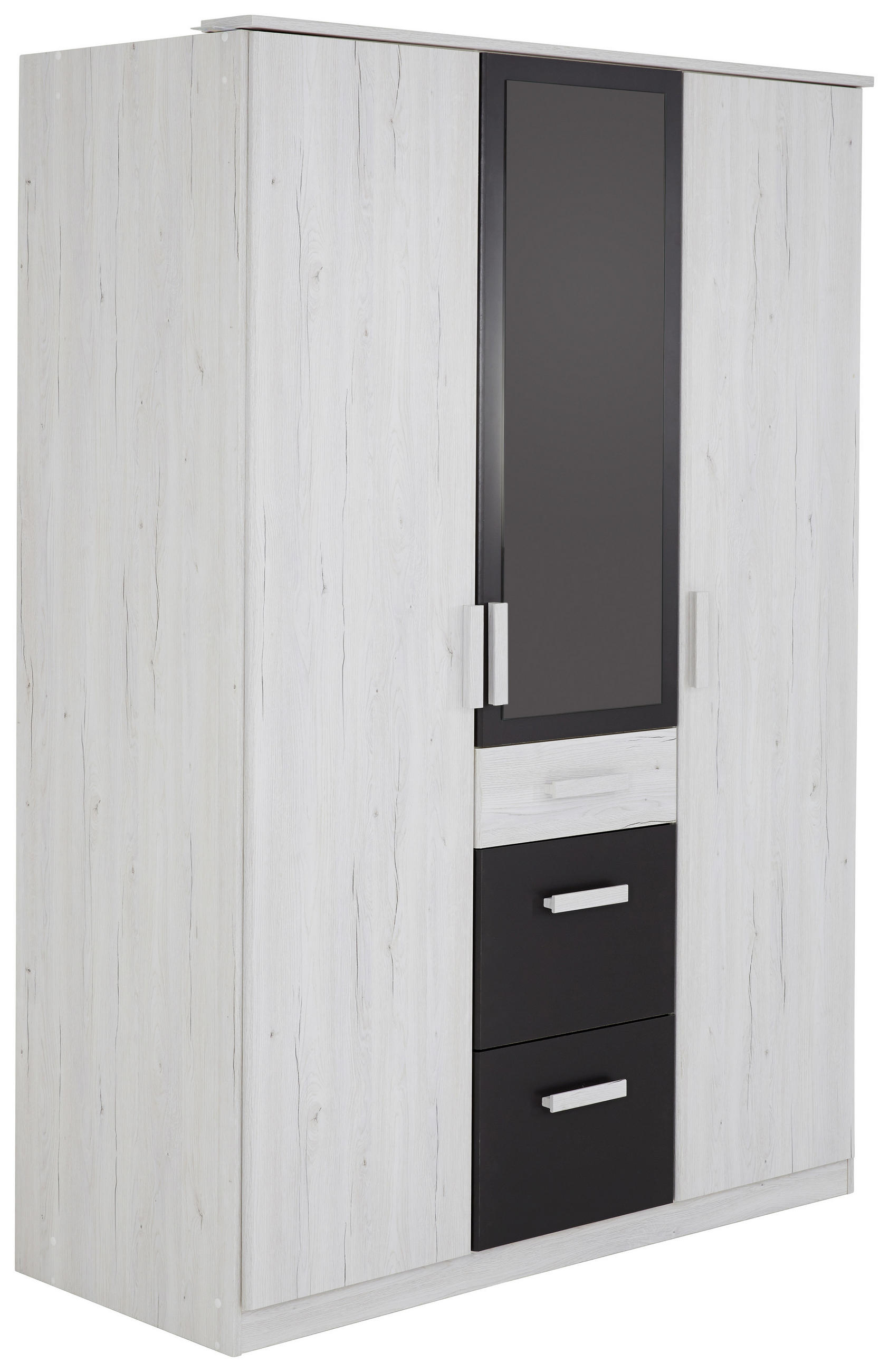 Kleiderschrank in Graphitfarben, Weiß