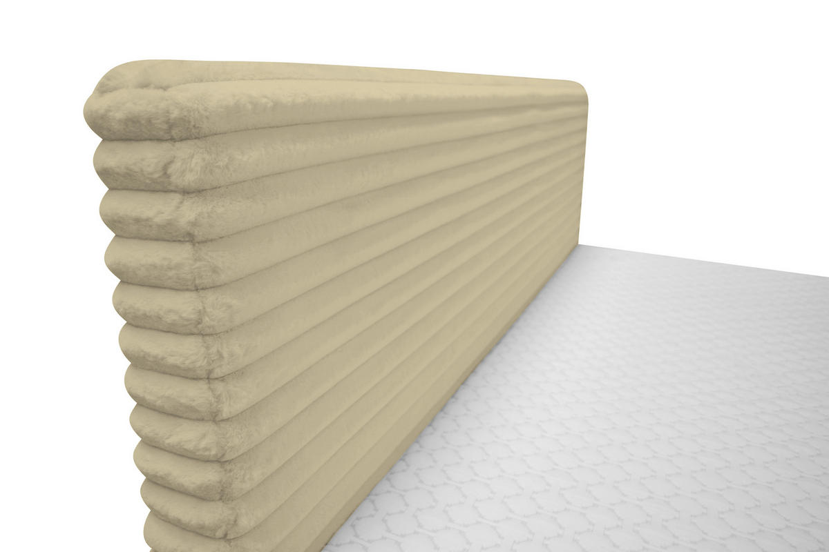 BOXBETT 180/200 cm  in Creme  - Creme/Schwarz, Design, Holz/Holzwerkstoff (180/200cm) - Xora