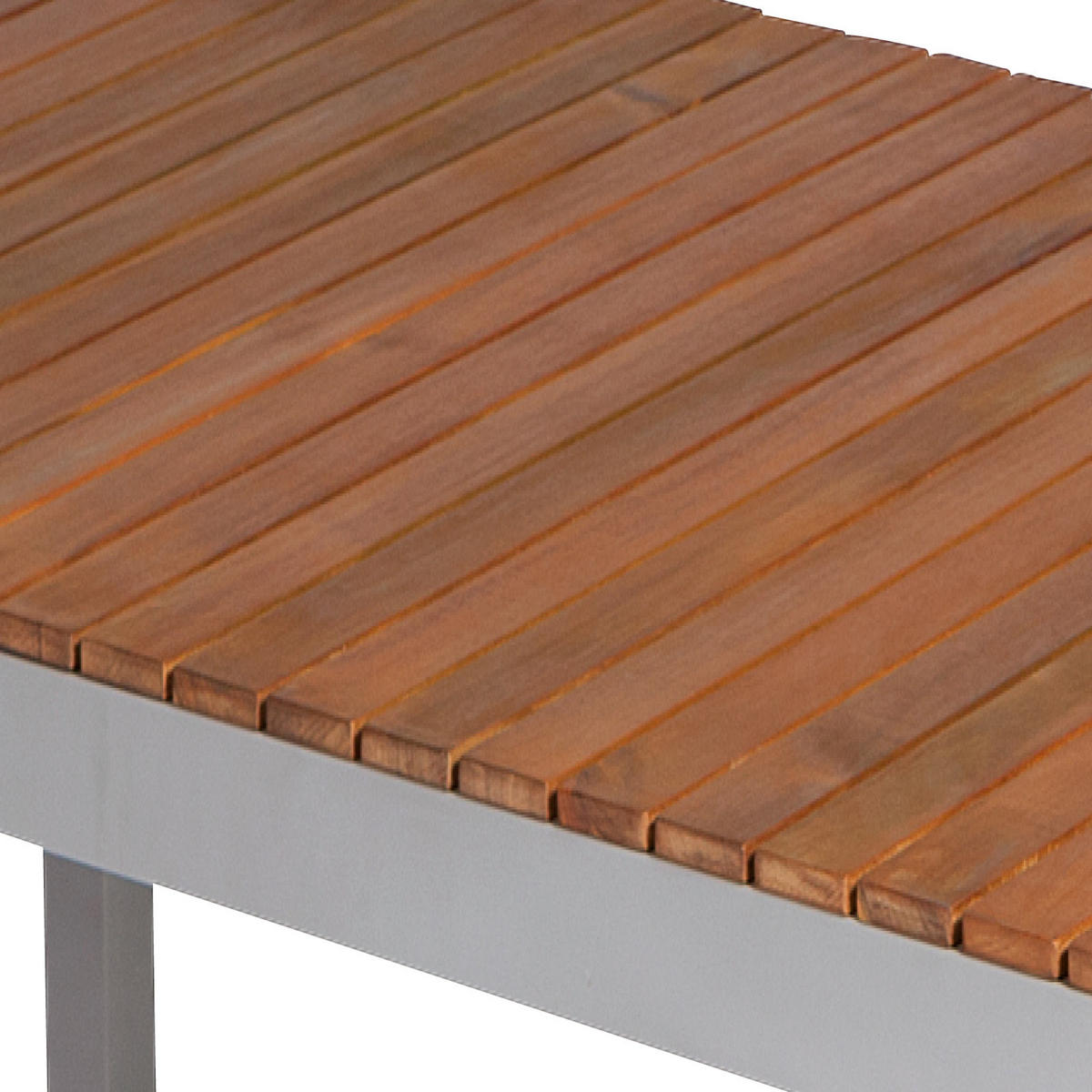 GARTENTISCH 150/90/74 cm Holz, Metall rechteckig  - Silberfarben/Akaziefarben, ROMANTIK / LANDHAUS, Holz/Metall (150/90/74cm) - Gardenson