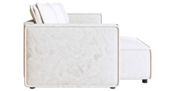 WOHNLANDSCHAFT Creme Webstoff  - Creme/Schwarz, MODERN, Kunststoff/Textil (153/350/153cm) - Xora