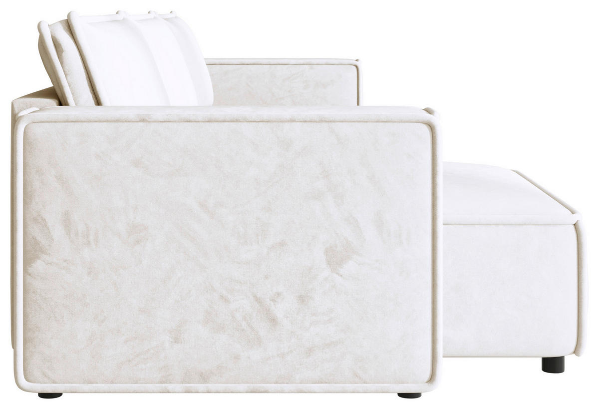 WOHNLANDSCHAFT Creme Webstoff  - Creme/Schwarz, MODERN, Kunststoff/Textil (153/350/153cm) - Xora
