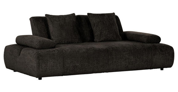 SCHLAFSOFA Chenille Anthrazit - Anthrazit/Schwarz, KONVENTIONELL, Kunststoff/Textil (235-255/80/116-138cm) - Carryhome