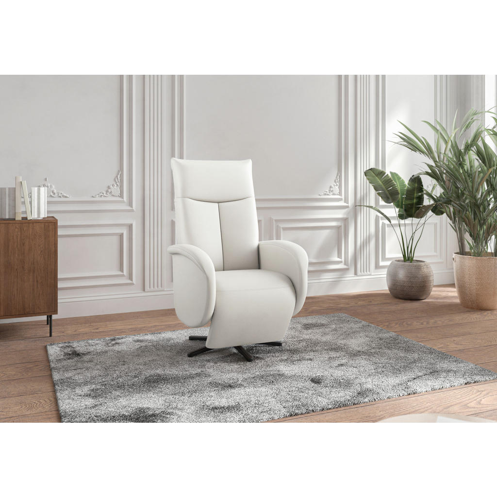 Sit & More RELAXAČNÉ KRESLO, koža, biela