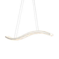KRISTALL-HÄNGELEUCHTE 96/7,5/160 cm   - Klar/Nickelfarben, Design, Glas (96/7,5/160cm) - ENDON