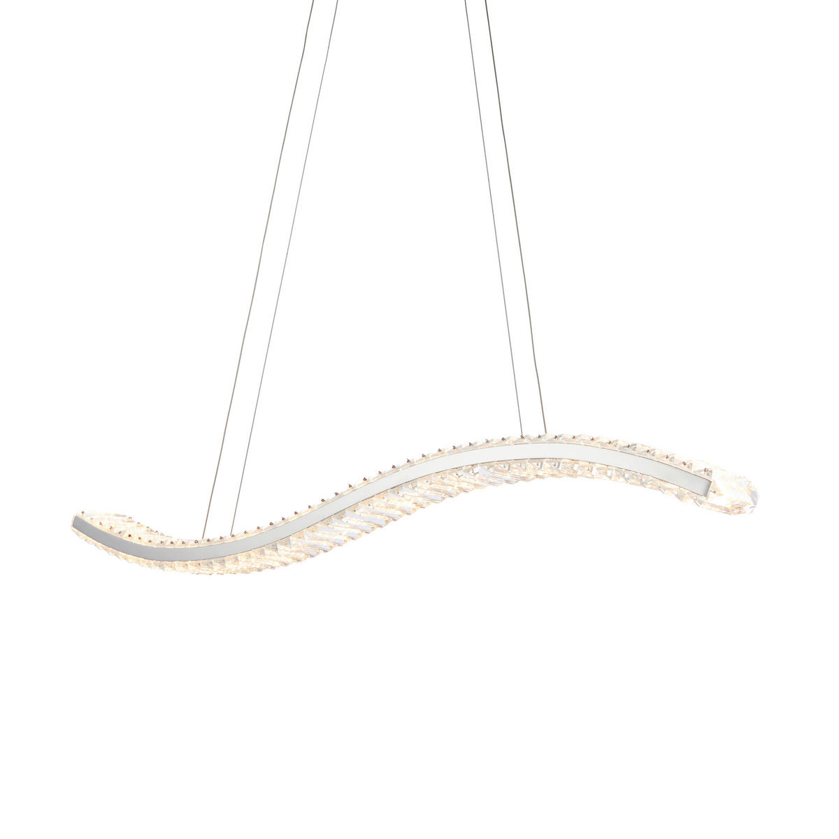 KRISTALL-HÄNGELEUCHTE 96/7,5/160 cm   - Klar/Nickelfarben, Design, Glas (96/7,5/160cm) - ENDON