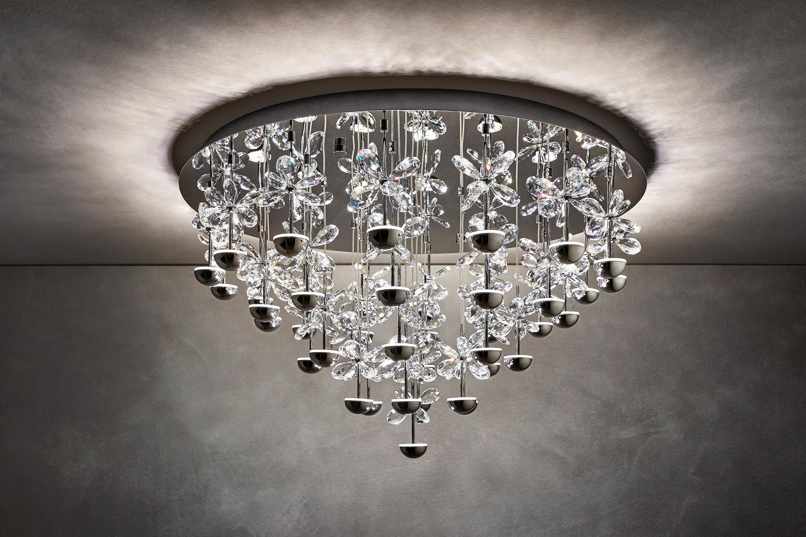 LED-DECKENLEUCHTE 78/52,5 cm   - Chromfarben, KONVENTIONELL, Glas/Metall (78/52,5cm) - Eglo
