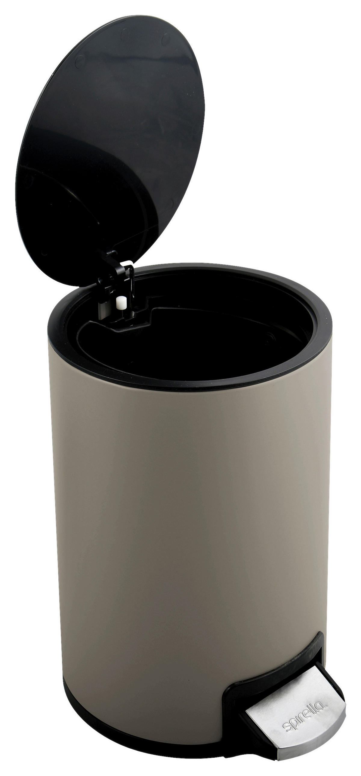 TRETEIMER 5 L  - Taupe/Schwarz, KONVENTIONELL, Kunststoff/Metall (20/25/30cm) - Spirella