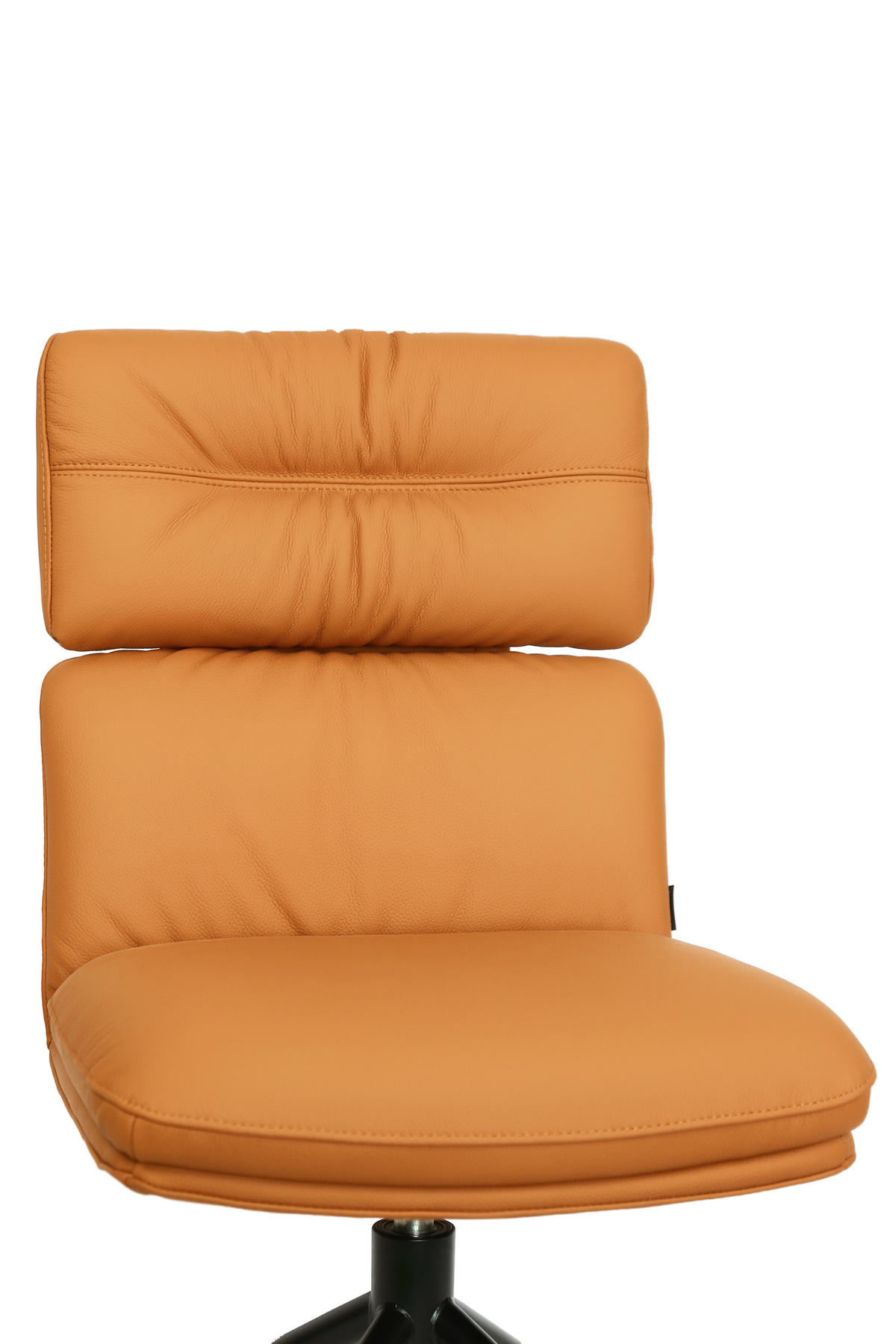STUHL Echtleder Schwarz, Cognac  - Cognac/Schwarz, Design, Leder/Metall (50/92/64,5cm) - Dieter Knoll