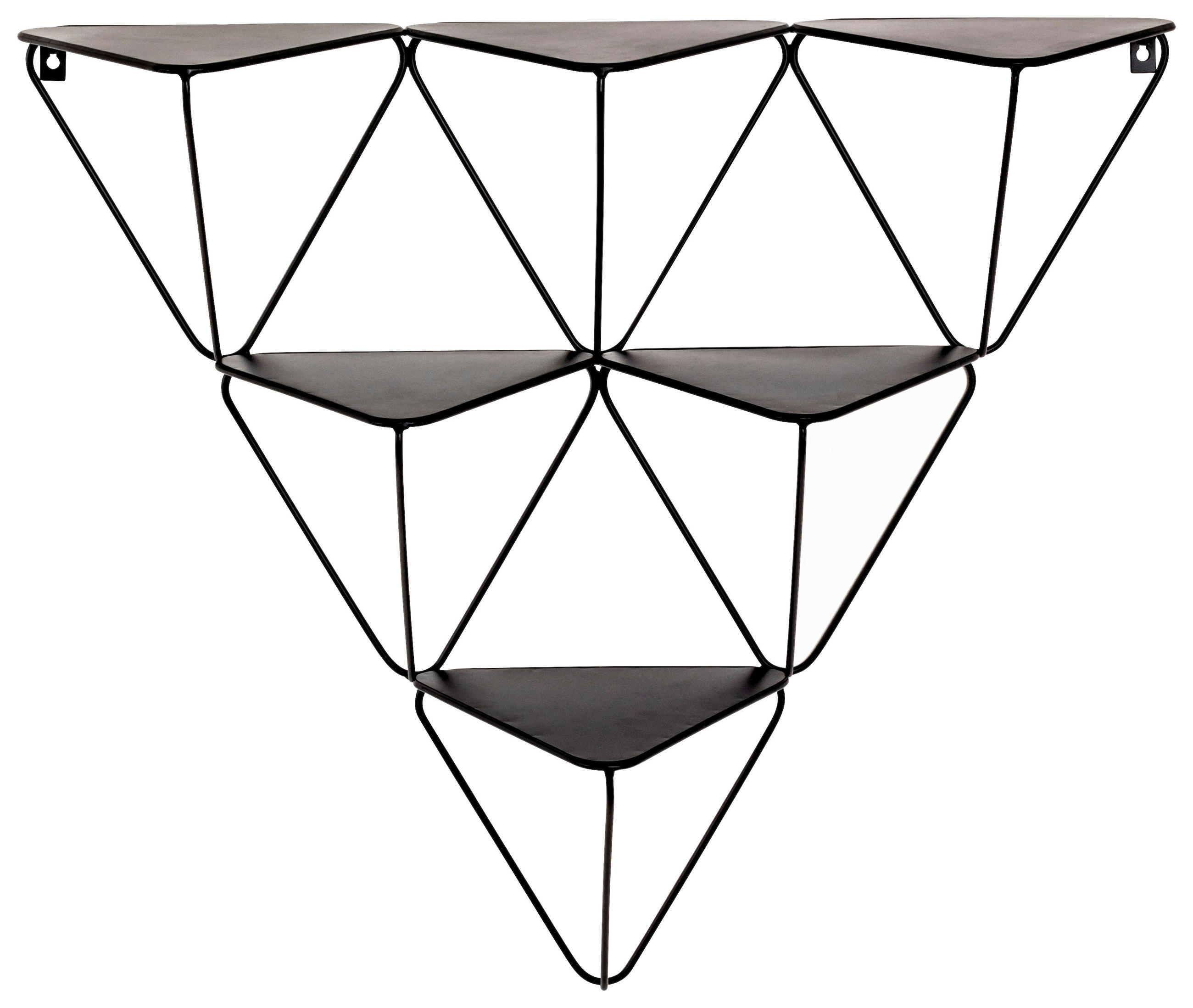 WANDREGAL  - Schwarz, Design, Metall (72/63/22cm)