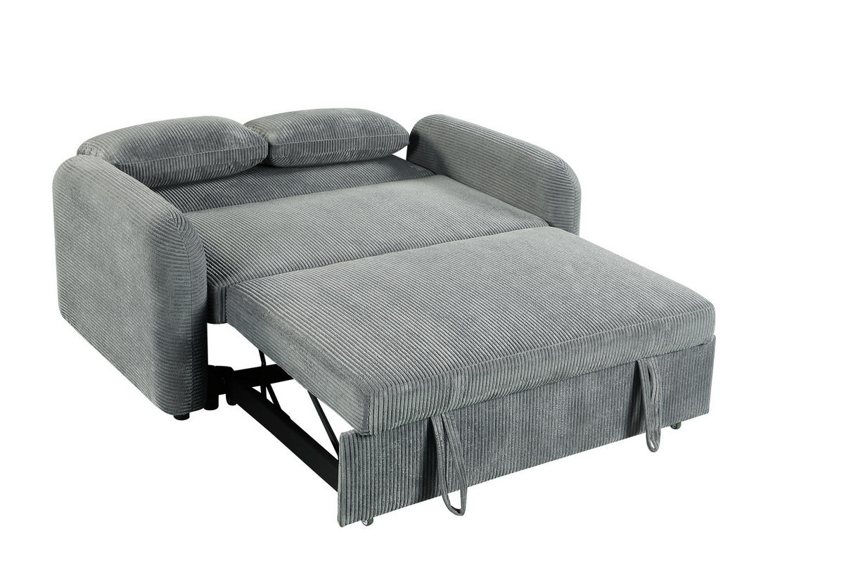 SCHLAFSOFA Cord Dunkelgrau  - Dunkelgrau/Schwarz, Design, Kunststoff/Textil (150/86/90cm) - MID.YOU