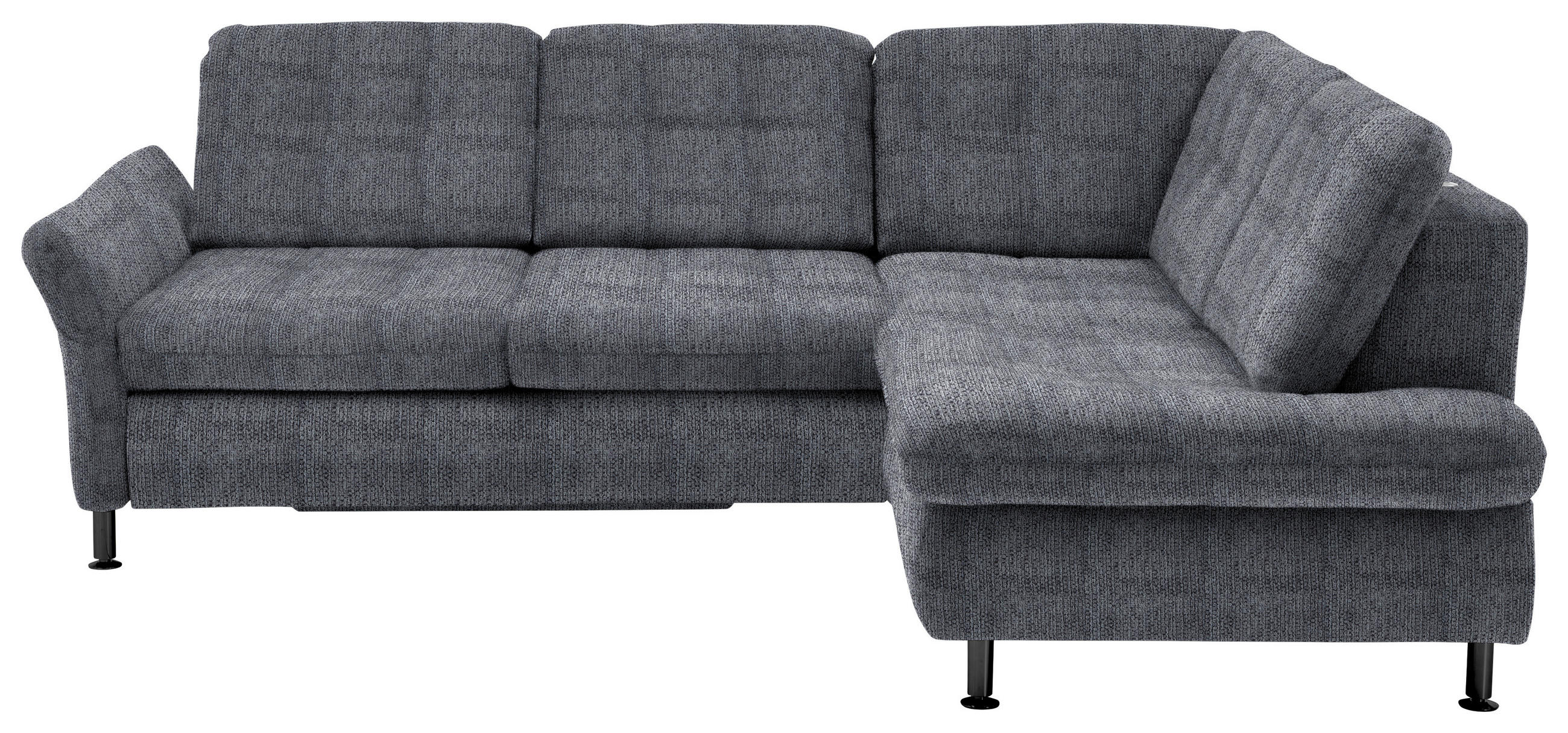 ECKSOFA in Webstoff Anthrazit  - Anthrazit/Schwarz, Konventionell, Textil/Metall (242/210cm) - Beldomo Style