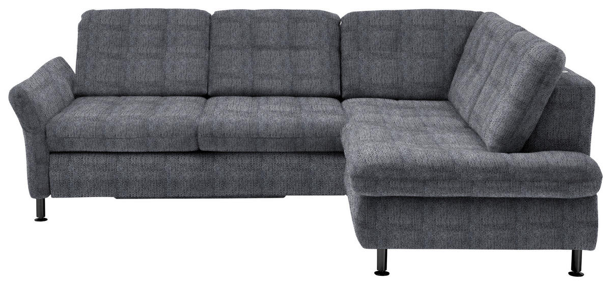 ECKSOFA in Webstoff Anthrazit  - Anthrazit/Schwarz, Konventionell, Textil/Metall (242/210cm) - Beldomo Style