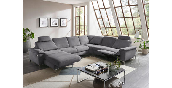 WOHNLANDSCHAFT in Chenille Grau  - Alufarben/Grau, Design, Textil/Metall (170/333/265cm) - Dieter Knoll