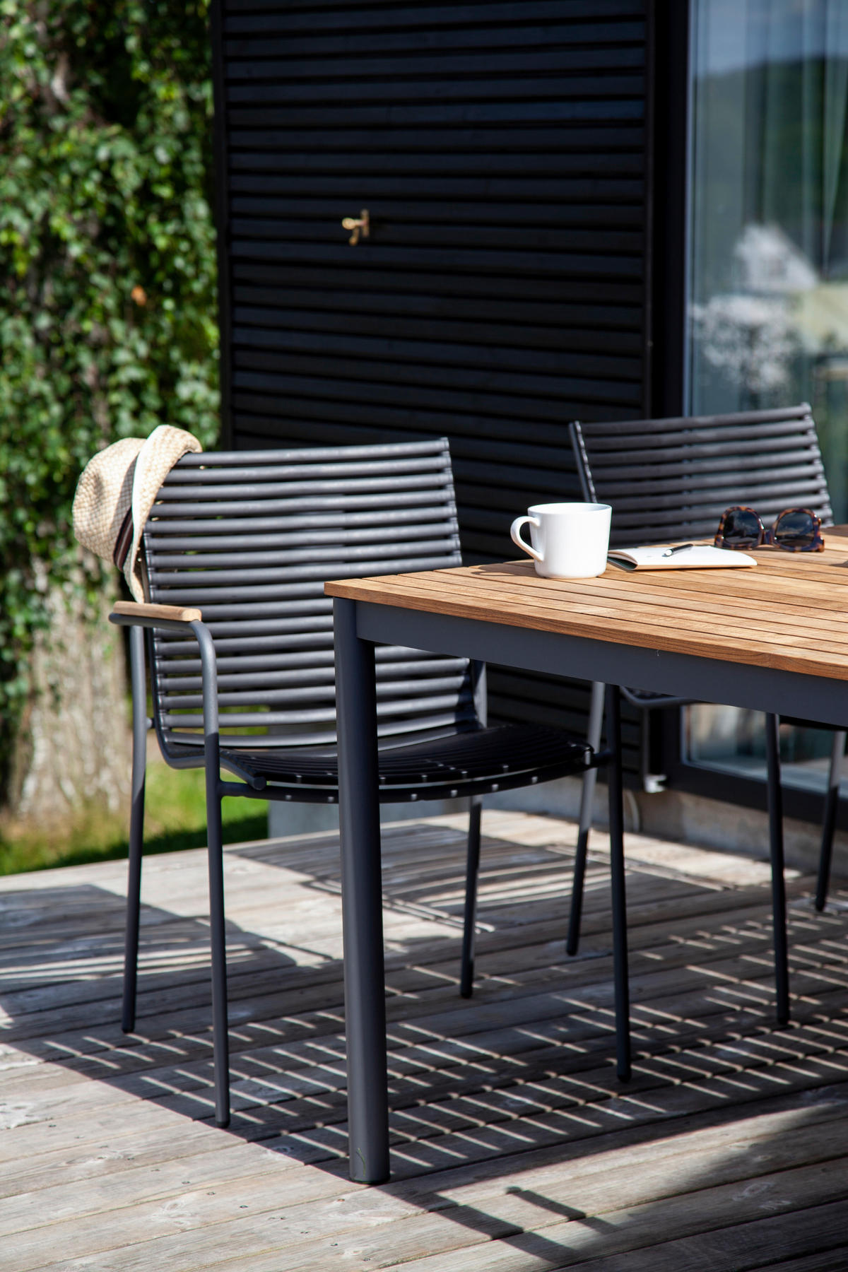 GARTENTISCH 167,5/100/74 cm  - Anthrazit/Teakfarben, KONVENTIONELL, Holz/Metall (167,5/100/74cm) - Gardenson