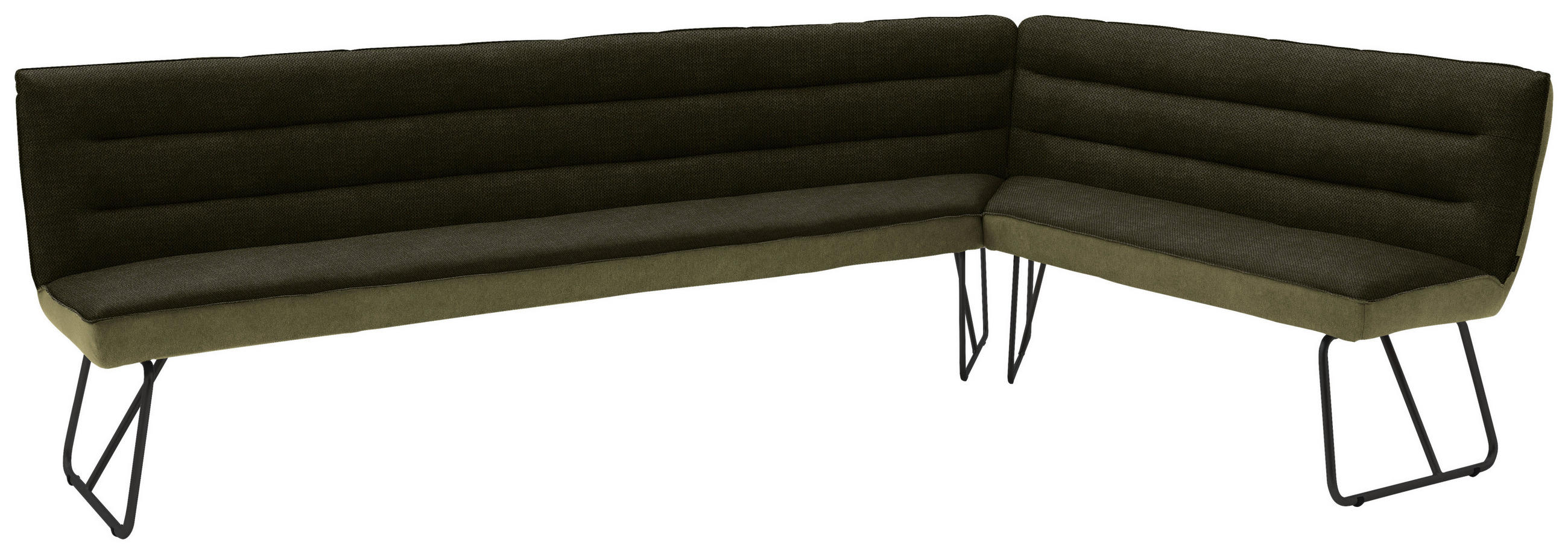 ECKBANK 284/184 cm  in Grün, Schwarz  - Schwarz/Grün, Design, Textil/Metall (284/184cm) - Dieter Knoll
