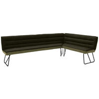ECKBANK 284/184 cm Flachgewebe Grün, Schwarz   - Schwarz/Grün, Design, Textil/Metall (284/184cm) - Dieter Knoll